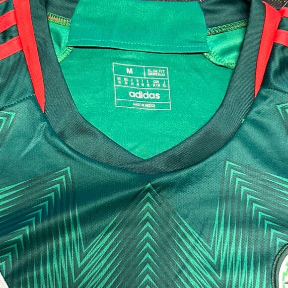 Adidas Men's Medium Slim Fit‎ Mexico Aeroready Jersey Green / Red - Picture 3 of 7